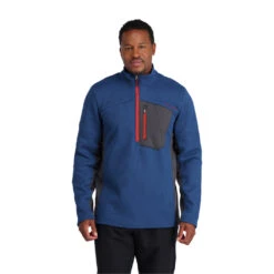 Spyder Mens Bandit Half Zip - Abyss Volcano -SnowPeak Gear 205028 415 1 cxvstg
