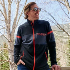 Spyder Mens Speed Full Zip - Black Volcano