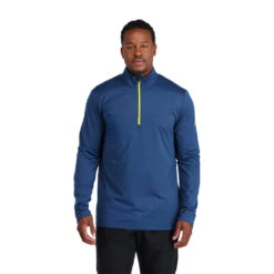 Spyder Mens Leader Graphene Half Zip - Abyss Citron -SnowPeak Gear 221302 417 1 mniscn