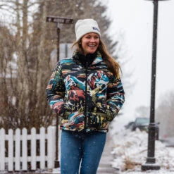 Spyder Womens Windom Jacket - Black Paint By Number